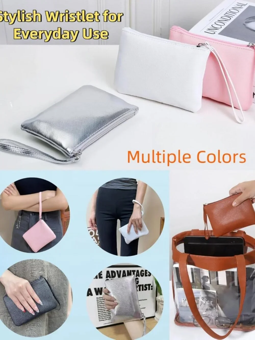 2 Pack Mini Makeup Bags - Zipper Pouches for Travel, Lipstick & Coin Holder